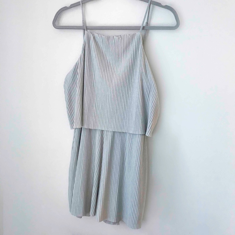 Silver/Grey/Sage Green Ribbed Romper